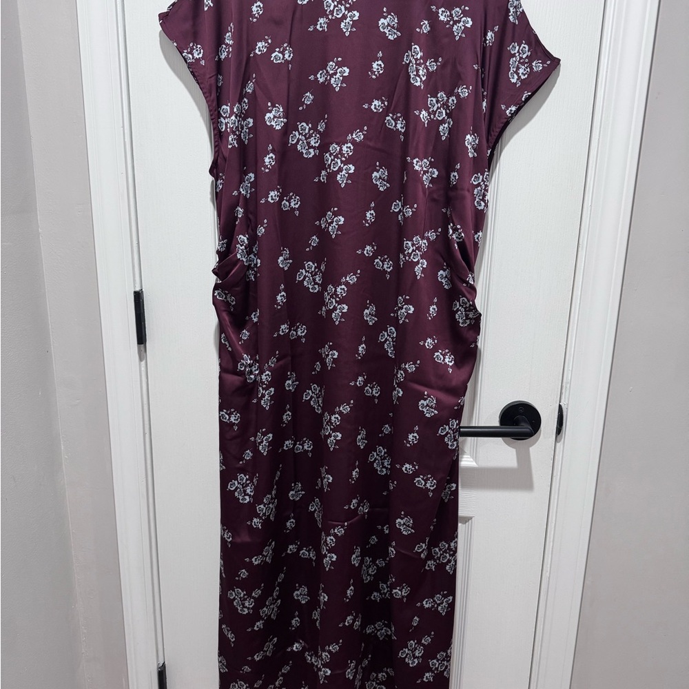 a new day Burgundy Floral Maxi Dress- size 2X